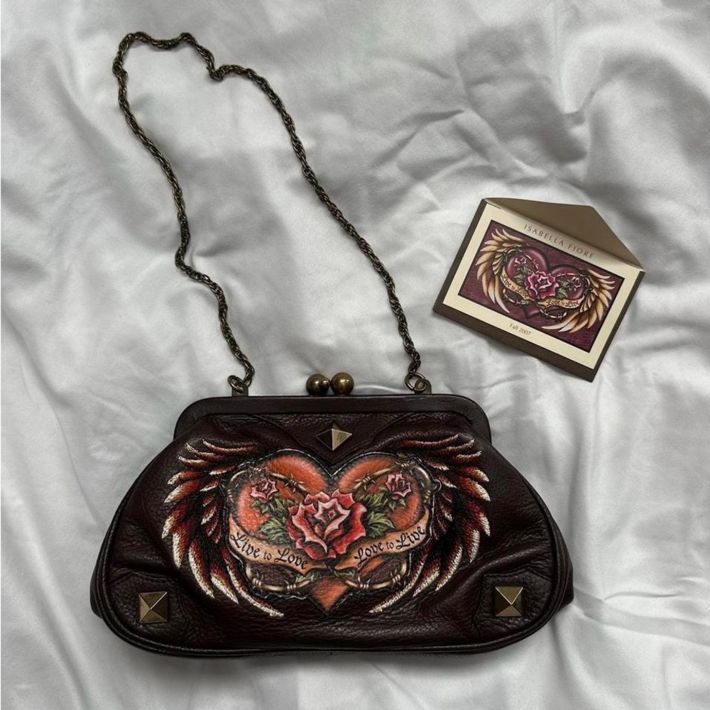 Isabella Fiore Tattoo Leather Shoulder Bag